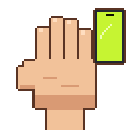 Phone held along the palm